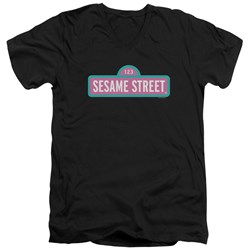 Sesame Street - Mens Alt Logo V-Neck T-Shirt