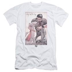 Superman - Mens Mans Best Friend Premium Slim Fit T-Shirt