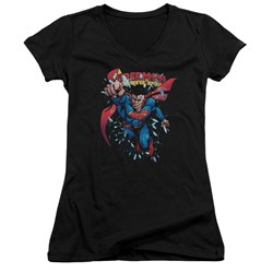 Superman - Juniors Old Man Kal V-Neck T-Shirt