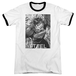 Superman - Mens Flight Of Steel Ringer T-Shirt