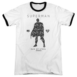 Superman - Mens Paisley Sihouette Ringer T-Shirt