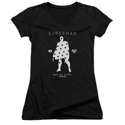 Superman - Juniors Star Silhouette V-Neck T-Shirt