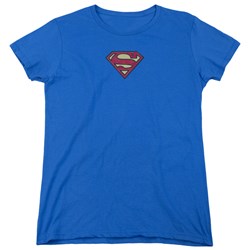 Superman - Womens Superman Plush Emblem T-Shirt