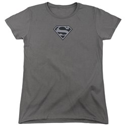 Superman - Womens Superman Mesh Emblem T-Shirt