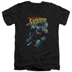 Superman - Mens Through The Rubble V-Neck T-Shirt