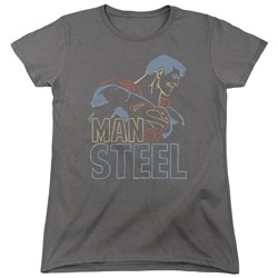 Superman - Womens Colored Lines T-Shirt