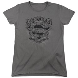 Superman - Womens Scrolling Shield T-Shirt