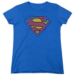 Superman - Womens Destroyed Supes Logo T-Shirt