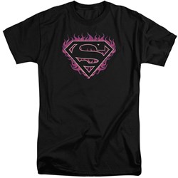Superman - Mens Fuchsia Flames Tall T-Shirt