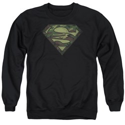 Superman - Mens Camo Logo Distressed Sweater