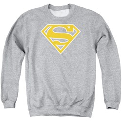 Superman - Mens Lt Orange &Amp; White Shield Sweater