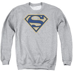 Superman - Mens Navy &Amp; Orange Shield Sweater