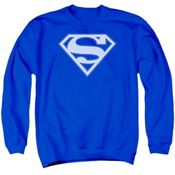 Superman - Mens Blue &Amp; White Shield Sweater
