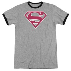 Superman - Mens Red & White Shield Ringer T-Shirt