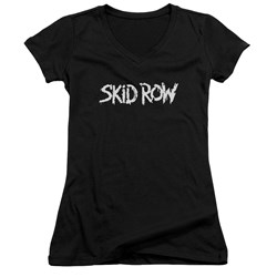 Skid Row - Juniors Logo V-Neck T-Shirt