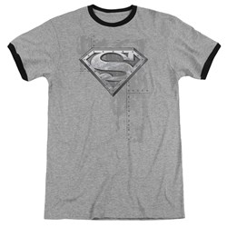 Superman - Mens Riveted Metal Ringer T-Shirt