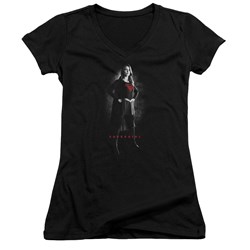 SuperGirl - Juniors Supergirl Noir V-Neck T-Shirt