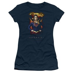 SuperGirl - Juniors Standing Symbol T-Shirt