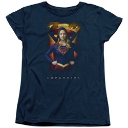SuperGirl - Womens Standing Symbol T-Shirt