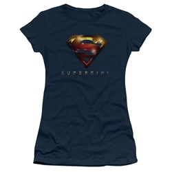 SuperGirl - Juniors Logo Glare T-Shirt