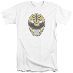 Power Rangers - Mens White Ranger Mask Tall T-Shirt