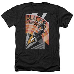 Power Rangers - Mens Black Ranger Deco Heather T-Shirt