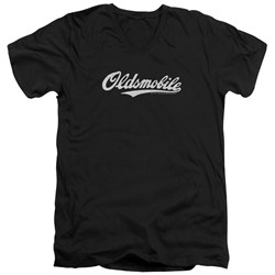 Oldsmobile - Mens Oldsmobile Cursive Logo V-Neck T-Shirt