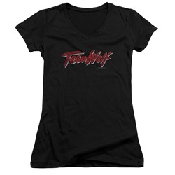 Teen Wolf - Juniors Scrawl Logo V-Neck T-Shirt