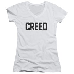 Creed - Juniors Cracked Logo V-Neck T-Shirt