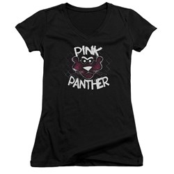 Pink Panther - Juniors Spray Panther V-Neck T-Shirt