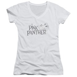 Pink Panther - Juniors Sketch Logo V-Neck T-Shirt