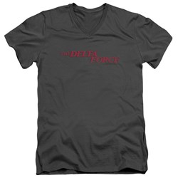 Delta Force - Mens Distressed Logo V-Neck T-Shirt