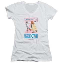 Pink Panther - Juniors Say Oui V-Neck T-Shirt