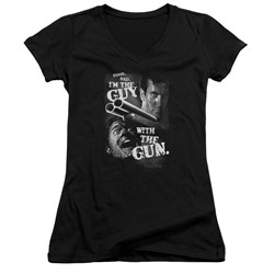 Army Of Darkness - Juniors Guy With The Gun V-Neck T-Shirt