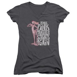 Pink Panther - Juniors Strikes Again V-Neck T-Shirt