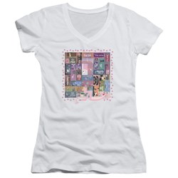Pink Panther - Juniors Vintage Titles V-Neck T-Shirt