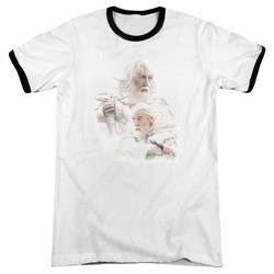 Lord Of The Rings - Mens Gandalf The White Ringer T-Shirt
