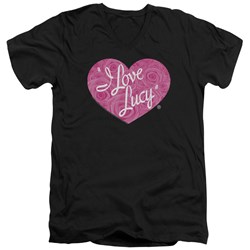 I Love Lucy - Mens Floral Logo V-Neck T-Shirt