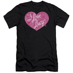 I Love Lucy - Mens Floral Logo Premium Slim Fit T-Shirt