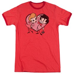 I Love Lucy - Mens Cartoon Love Ringer T-Shirt