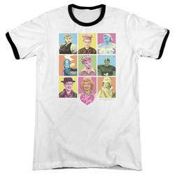 I Love Lucy - Mens So Many Faces Ringer T-Shirt