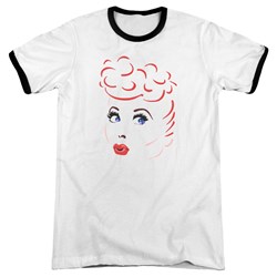 I Love Lucy - Mens Lines Face Ringer T-Shirt