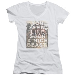Labyrinth - Juniors Nice Beast V-Neck T-Shirt