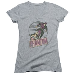 Phantom - Juniors Phantom And Dog V-Neck T-Shirt
