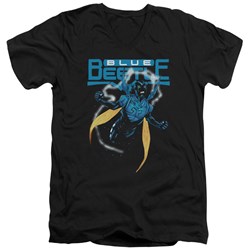Justice League - Mens Blue Beetle V-Neck T-Shirt