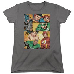 Justice League - Womens Hero Boxes T-Shirt