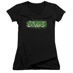 Green Lantern - Juniors Gl Corps Title V-Neck T-Shirt