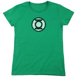 Green Lantern - Womens Scribble Lantern Logo T-Shirt
