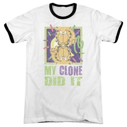 Garfield - Mens My Clone Did It Ringer T-Shirt