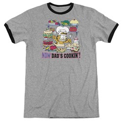 Garfield - Mens Now Dad'S Cooking Ringer T-Shirt